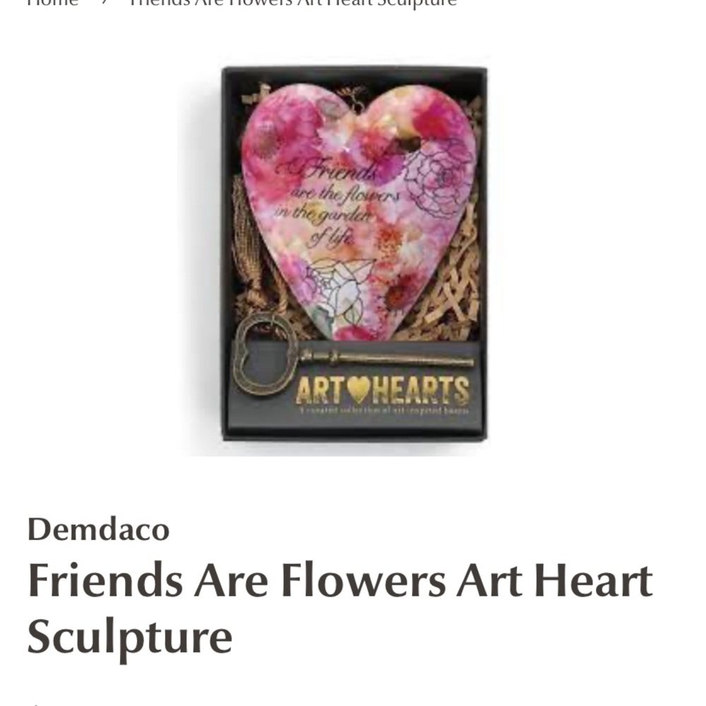 Demdaco
Friends Are Flowers Art Heart
Sculpture